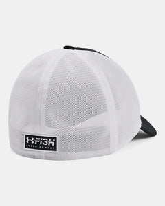 Under Armour Fish Low Mens Stretch Fit Cap BLK/WHT (1376716-001)
