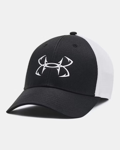 Under Armour Fish Low Mens Stretch Fit Cap BLK/WHT (1376716-001)