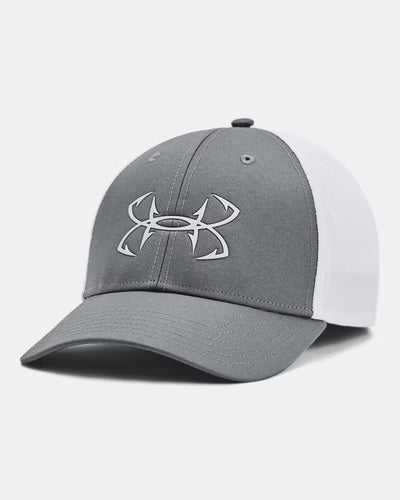 Under Armour Fish Low Mens Stretch Fit Cap GRY/WHT/WHT(1376716-013)