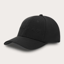 Load image into Gallery viewer, Oakley Bark Embossed Pitch Black Flame Red Hat (902102-04C)
