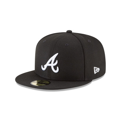 New Era Atlanta Braves Black and White Basic 59Fifty Fitted (11591181)